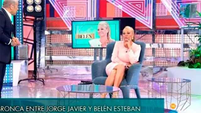 Choque inédito de Belén Esteban con Jorge Javier. (Foto: Telecinco)